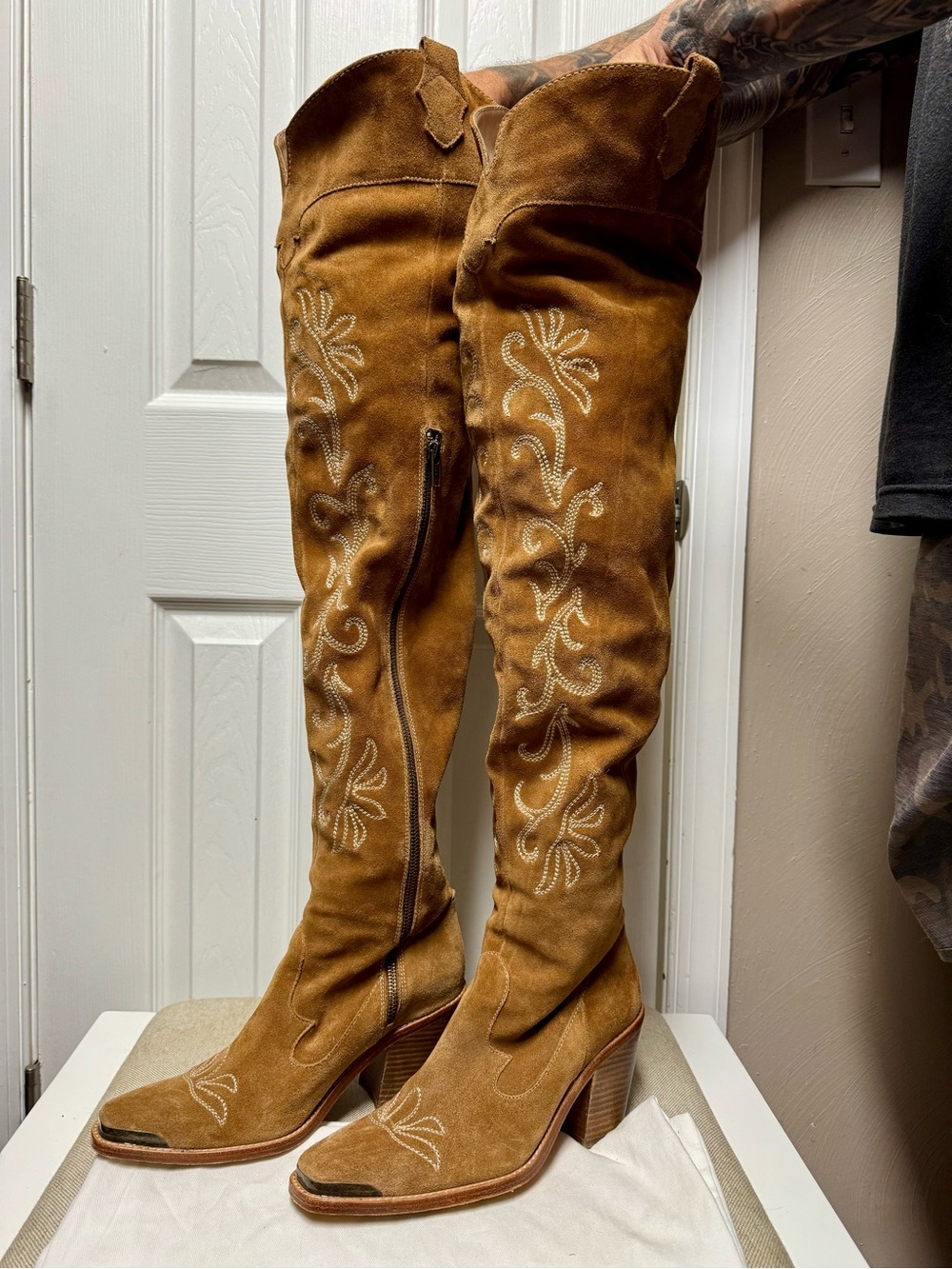 Spell - Cabana Suede Thigh High Boots - Tan - Size 8 (39) - Rare - Picture 4 of 11